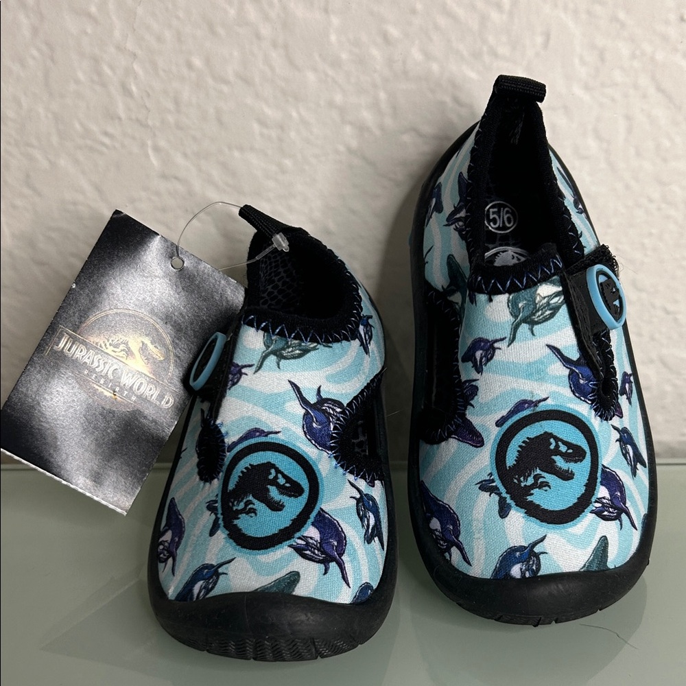 Jurassic World Water Shoes – Baby Size 5-6 – Blue & Black